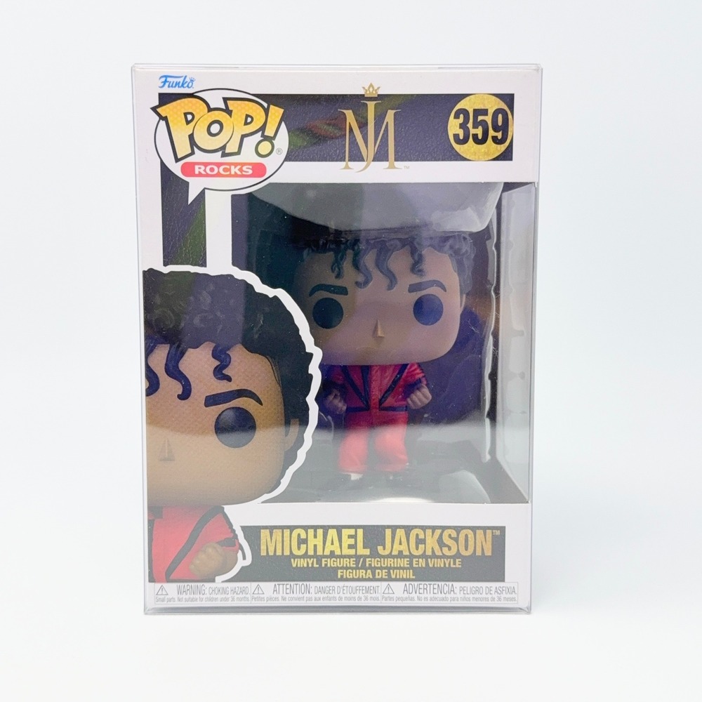 Funko Pop Rocks Michael Jackson 359 Thriller Red Jacket Vinyl Figure MJ J5 Logo